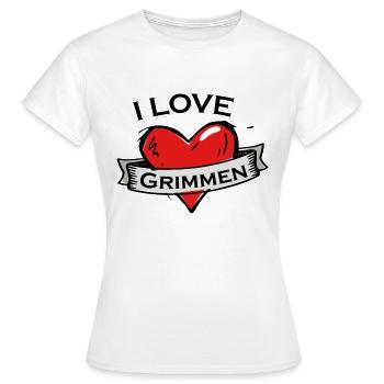 Grimmen - Ich liebe Stadtnamen in Tattoo Stil - Frauen T-Shirt - Weiß - Vorne - AI Model Female 172 dark (172cm)