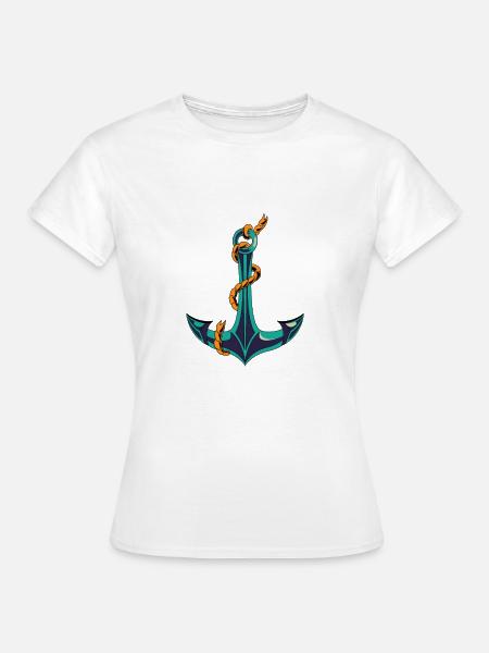 Anker mit Knoten - Frauen T-Shirt - Weiß