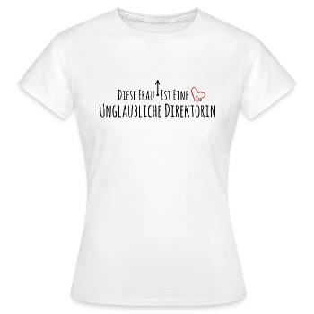 Direktorin Danke - Frauen T-Shirt - Weiß - Vorne - AI Model Female 172 dark (172cm)