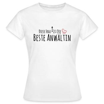 Beste Anwältin - Frauen T-Shirt - Weiß - Vorne - AI Model Female 172 dark (172cm)