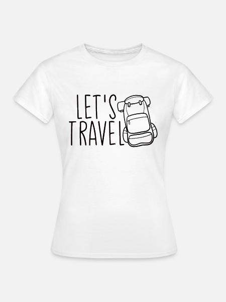 Let's Travel Backpack - Frauen T-Shirt - Weiß