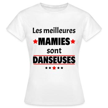 Les meilleures mamies sont danseuses, cadeau noël - T-shirt Femme - blanc - Devant - AI Model Female 172 dark (172cm)