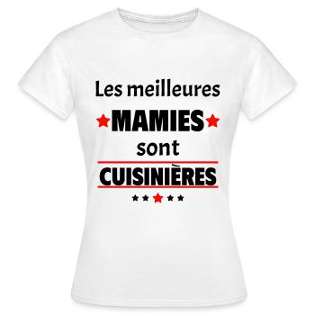 Les meilleures mamies sont cuisinières,cadeau noël - T-shirt Femme - blanc - Devant - AI Model Female 172 dark (172cm)