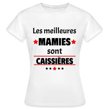 Les meilleures mamies sont caissières, cadeau noël - T-shirt Femme - blanc - Devant - AI Model Female 172 dark (172cm)