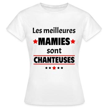 Les meilleures mamies sont chanteuses,cadeau noël - T-shirt Femme - blanc - Devant - AI Model Female 172 dark (172cm)