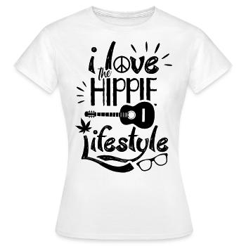 Ich Liebe Den Hippie Lifestyle Bewegung Hippies - Frauen T-Shirt - Weiß - Vorne - AI Model Female 172 dark (172cm)