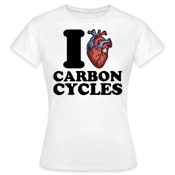 I love carbon cycles - Women's T-Shirt - white - Front - AI Model Female 172 dark (172cm)