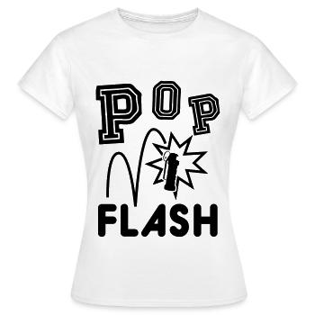 POP FLASH - Frauen T-Shirt - Weiß - Vorne - AI Model Female 172 dark (172cm)
