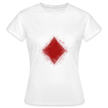 Karo gesplittert - Frauen T-Shirt - Weiß - Vorne - AI Model Female 172 dark (172cm)
