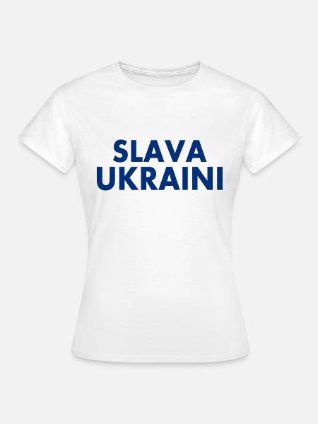 Slava ukraini - Dame-T-shirt - hvid
