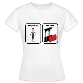 Funny sayings Gas prices Humor Fun Heating costs - Women's T-Shirt - white - Front - AI Model Female 172 dark (172cm)