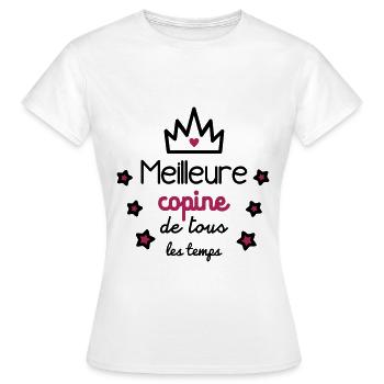 meilleure copine,cadeau meilleure amie,super pote - T-shirt Femme - blanc - Devant - AI Model Female 172 dark (172cm)