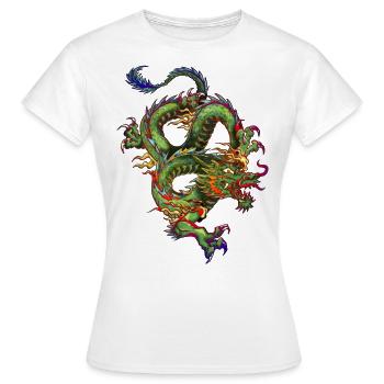 DRAGON BY cs - T-shirt Femme - blanc - Devant - AI Model Female 172 dark (172cm)