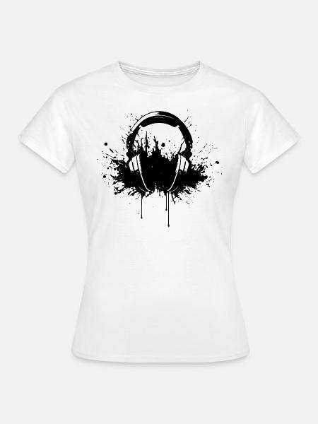 DJ Headphones - Frauen T-Shirt - Weiß
