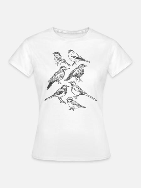 Vogel hand Gezeichnet Vögel - Frauen T-Shirt - Weiß