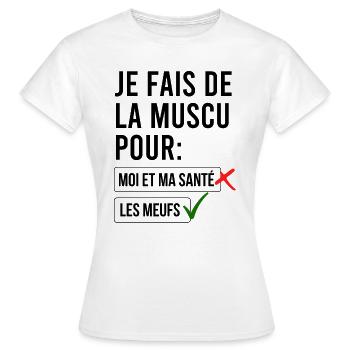 Ich mache Krafttraining für die Mädchen - Frauen T-Shirt - Weiß - Vorne - AI Model Female 172 dark (172cm)