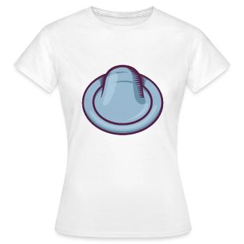 Blaues Kondom - Frauen T-Shirt - Weiß - Vorne - AI Model Female 172 dark (172cm)