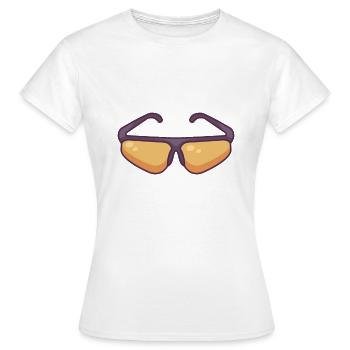 Lunettes de soleil de sport de vélo - T-shirt Femme - blanc - Devant - AI Model Female 172 dark (172cm)