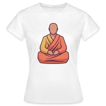 A Monk Practicing Yoga - Women's T-Shirt - white - Front - AI Model Female 172 dark (172cm)