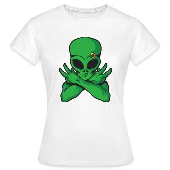 Alien Alien Pierce - Women's T-Shirt - white - Front - AI Model Female 172 dark (172cm)