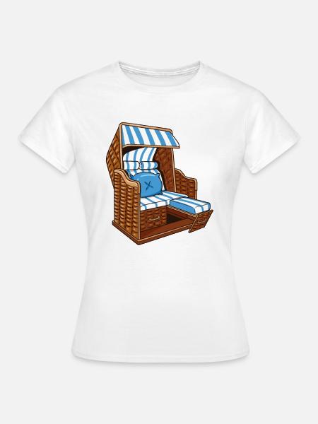 Ferien Strandkorb - Frauen T-Shirt - Weiß