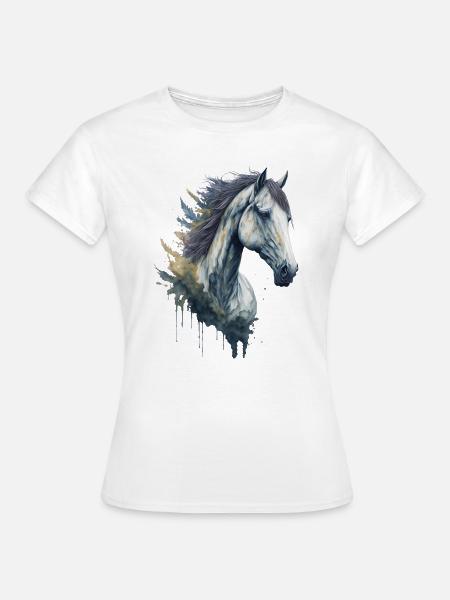 Anmutiges elegantes Aquarell Pferd - Frauen T-Shirt - Weiß