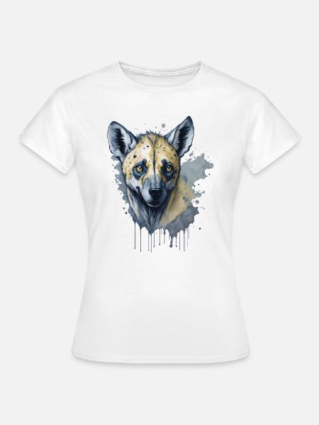 Aquarell Hyäne - Frauen T-Shirt - Weiß