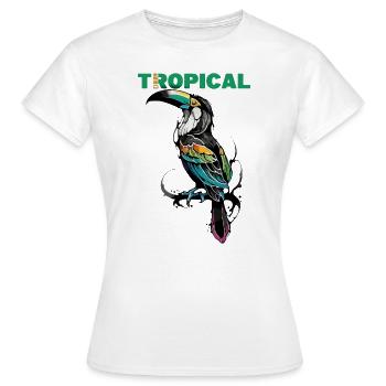 Charme tropical: Toucan Paradise - T-shirt Femme - blanc - Devant - AI Model Female 172 dark (172cm)