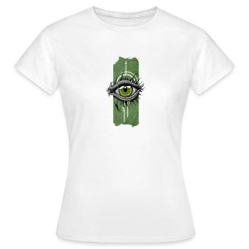 Regard évolutif : Œil de reptile - T-shirt Femme - blanc - Devant - AI Model Female 172 dark (172cm)