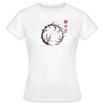 Kirschblüten-Gelassenheit Enso - Frauen T-Shirt - Weiß - Vorne - AI Model Female 172 dark (172cm)