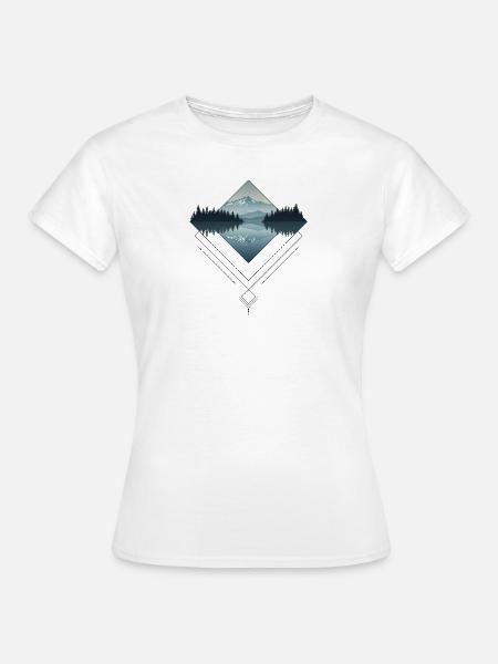 Mountain Lake Diamond Geometrie - Frauen T-Shirt - Weiß