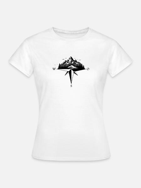 Bergkompass Abenteuer - Frauen T-Shirt - Weiß