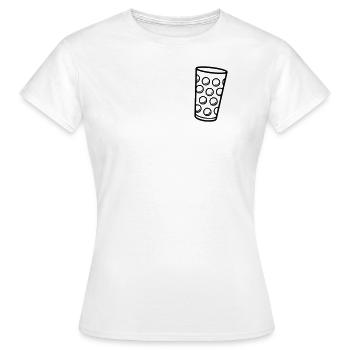 Dubbe glass, print on chest - Women's T-Shirt - white - Front - AI Model Female 172 dark (172cm)