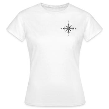 Boussole rose des vents - T-shirt Femme - blanc - Devant - AI Model Female 172 dark (172cm)