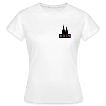 Ville cathédrale de Cologne - T-shirt Femme - blanc - Devant - AI Model Female 172 dark (172cm)