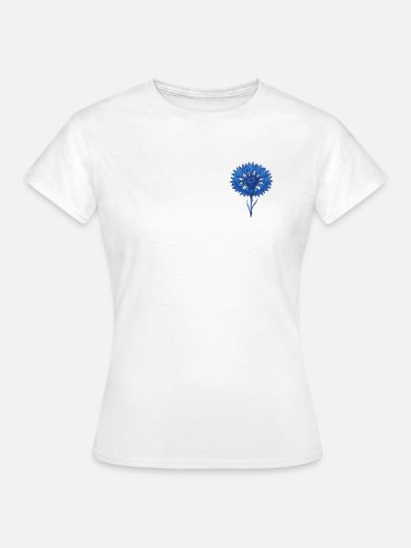 Blaue Blume - Frauen T-Shirt - Weiß