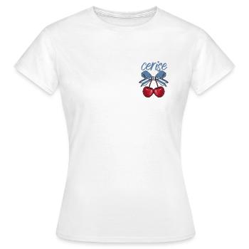 Cerise Nationalfarben Frankreich - Frauen T-Shirt - Weiß - Vorne - AI Model Female 172 dark (172cm)