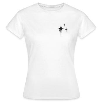 Cosmic Dagger Emblem with Starbursts - Women's T-Shirt - white - Front - AI Model Female 172 dark (172cm)