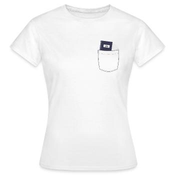 Breast pocket with notebook - Women's T-Shirt - white - Front - AI Model Female 172 dark (172cm)