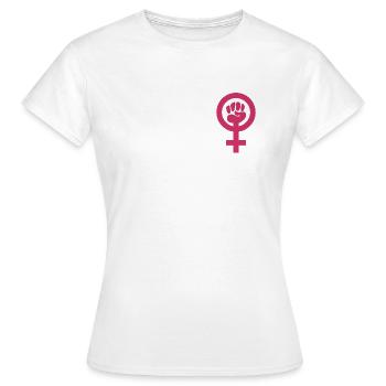 Feminism power - T-shirt Femme - blanc - Devant - AI Model Female 172 dark (172cm)