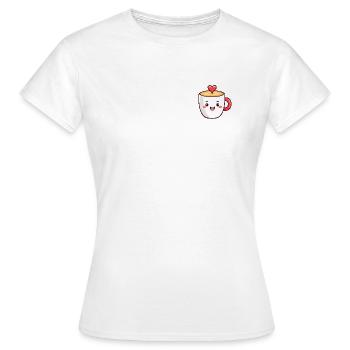 Kawaii Herzkaffee Becher - Frauen T-Shirt - Weiß - Vorne - AI Model Female 172 dark (172cm)