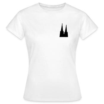 Der Kölner Dom zu Köln - Frauen T-Shirt - Weiß - Vorne - AI Model Female 172 dark (172cm)