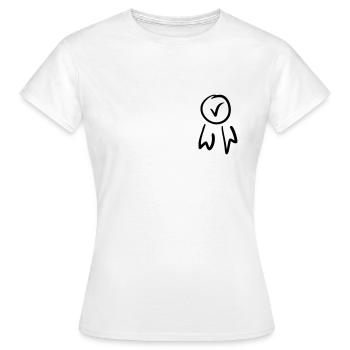 Check / erledigt Abzeichen, Häkchen Emblem, Orden. - Frauen T-Shirt - Weiß - Vorne - AI Model Female 172 dark (172cm)