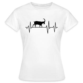 Herzschlag Ziege - Frauen T-Shirt - Weiß - Vorne - AI Model Female 172 dark (172cm)