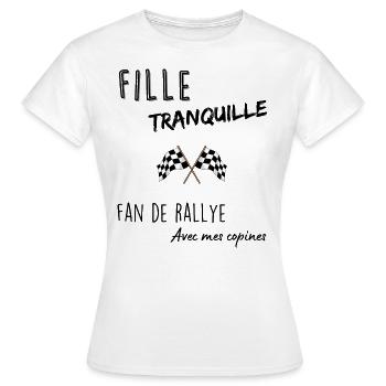 Fille tranquille fan de rallye - T-shirt Femme - blanc - Devant - AI Model Female 172 dark (172cm)