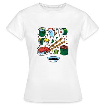 Sushi Reis Roher Fisch Japan Japanische Geschenk - Frauen T-Shirt - Weiß - Vorne - AI Model Female 172 dark (172cm)