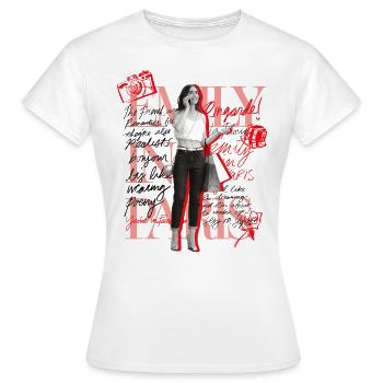 Emily In Paris Emily Avec Citations Rouge - T-shirt Femme - blanc - Devant - AI Model Female 172 dark (172cm)