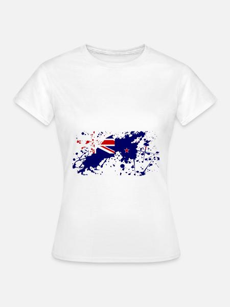 Neuseeland Flagge Klecks - Frauen T-Shirt - Weiß