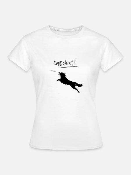Attrape ça! Conception de chien de disque - T-shirt Femme - blanc