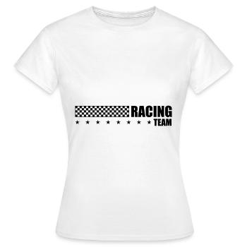racing flag team - Women's T-Shirt - white - Front - AI Model Female 172 dark (172cm)